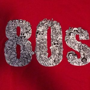Red 80s TeeFury T-shirt Large